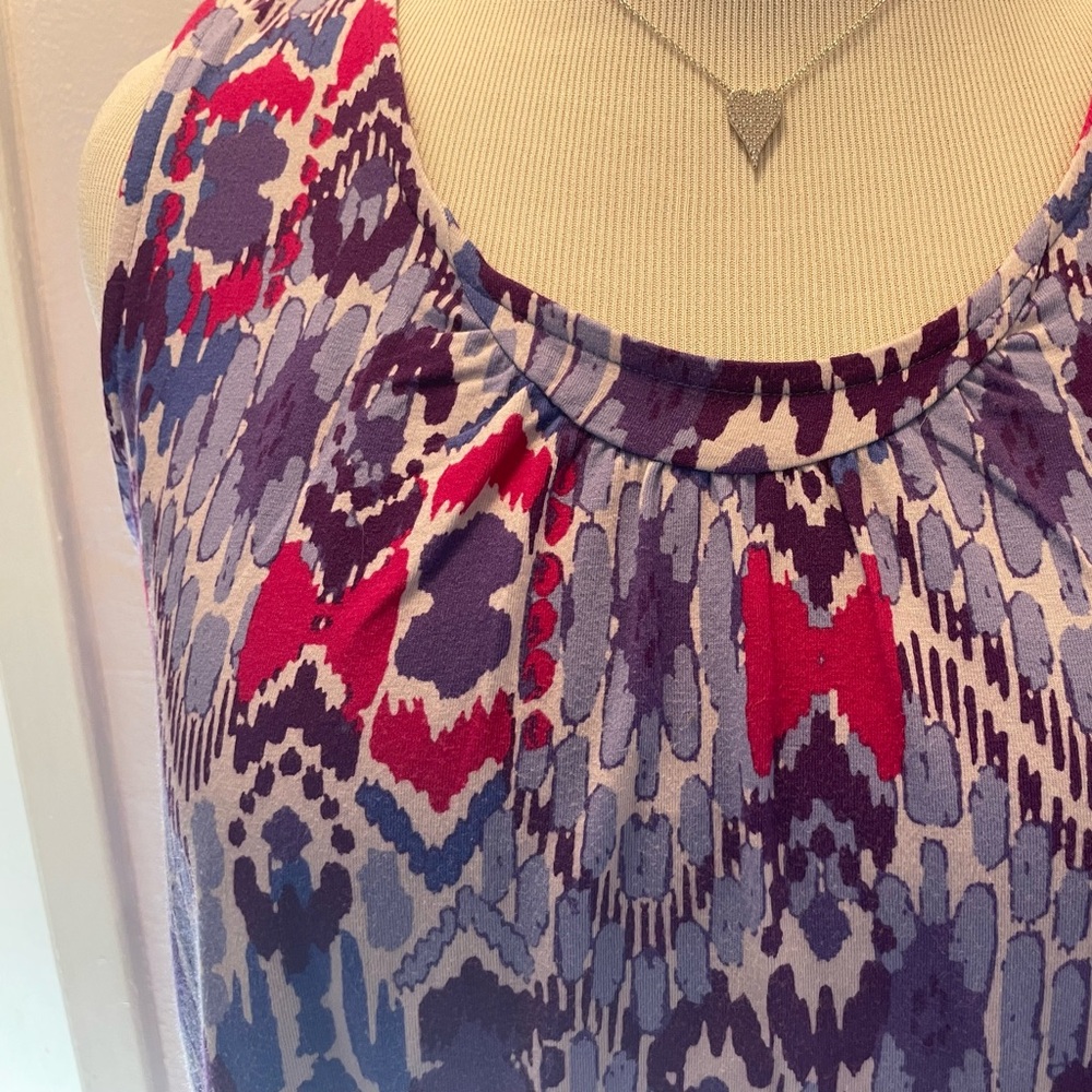 Denim & Co Shirred Neck tank Top Multi Colors! Size